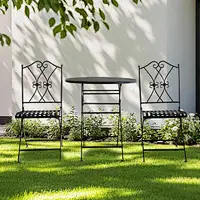 Retro Charm Bistro Table and Chairs in black finish